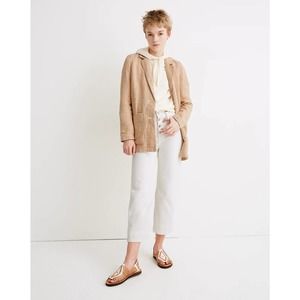 Madewell Tan Linen Dorset Blazer in Gingham Check Size XS